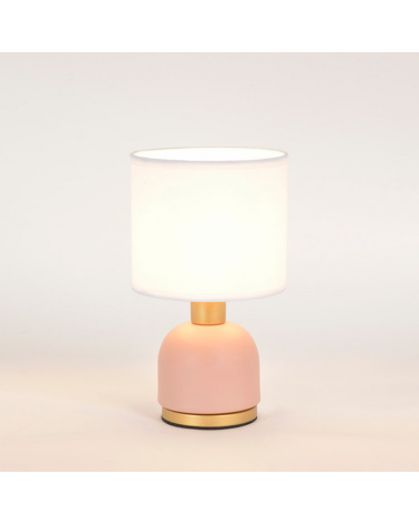 Table lamp 26cm cotton lampshade and metal structure E14 40W