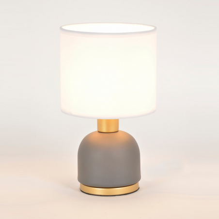 Table lamp 26cm cotton lampshade and metal structure E14 40W