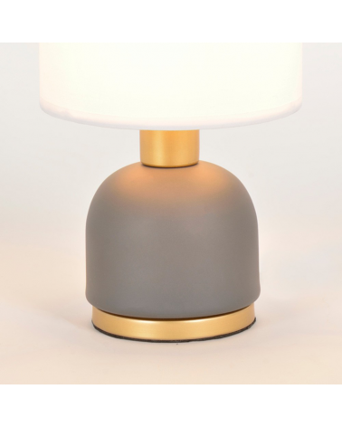 Lámpara de mesa 26cm pantalla algodón y estructura de metal E14 40W