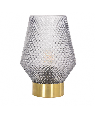 Lámpara de mesa 27,5cm base metal y tulipa cristal soplado E27 60W