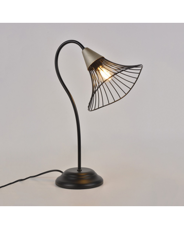Table lamp 42cm with metal and brass rods E14 40W