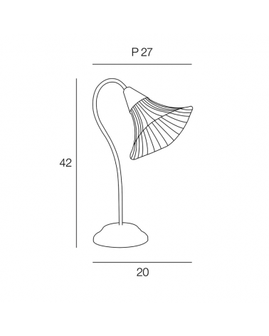 Table lamp 42cm with metal and brass rods E14 40W