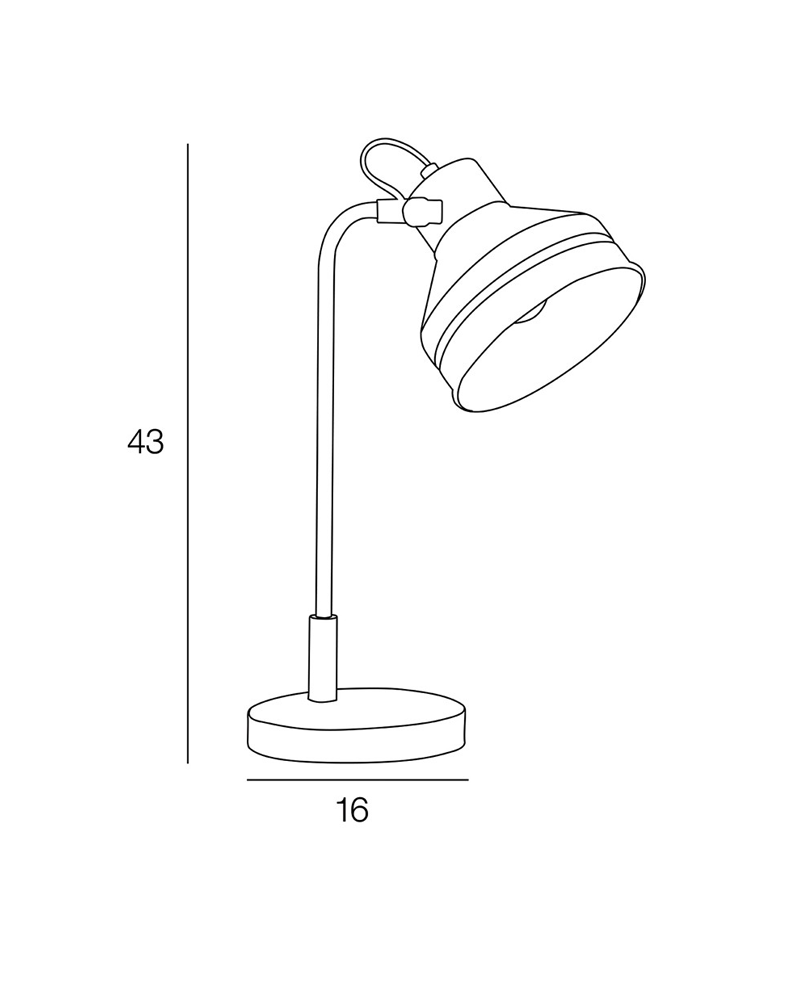 Table lamp 51cm black metal and wood Nordic style E14 15W