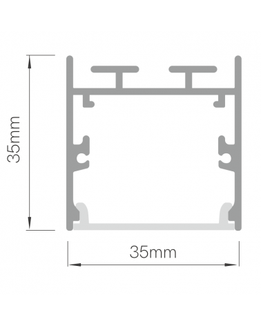 Lámpara de techo acabado blanco aluminio 54W LED 169cms 3,5x3,55cm difusor opal personalizable on/off