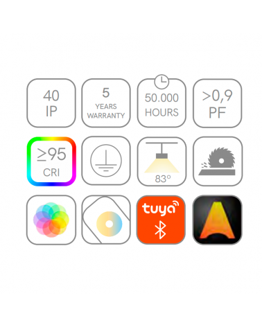 White aluminum finish ceiling lamp 40W LED 113cms 7.5x3.9cm customizable opal diffuser with dimmer control included