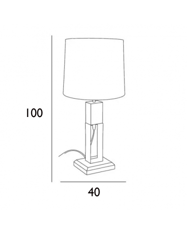 Lámpara de mesa 100cm pantalla de algodón y base de madera y metal E27 60W