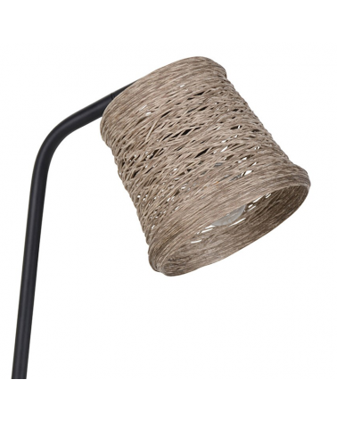 Table lamp 33cm braided rope and metal lampshade E14 40W