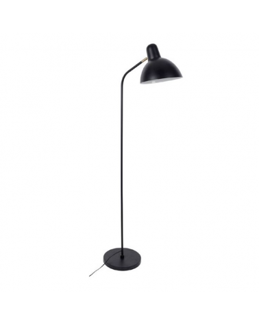 Lámpara de pie 163cm de metal acabado negro y latón pantalla orientable 40W E27