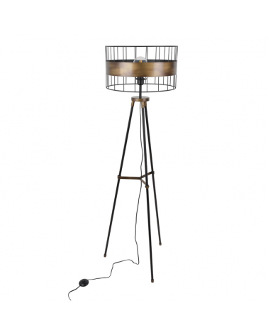 Floor lamp 160cm with black and bronze metal rods 40W E27