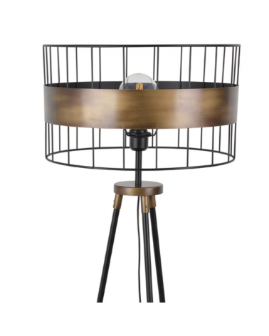 Floor lamp 160cm with black and bronze metal rods 40W E27