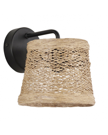 Aplique 16cm de metal y pantalla de cuerdas trenzada E14 40W