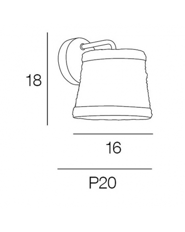 Aplique 16cm de metal y pantalla de cuerdas trenzada E14 40W