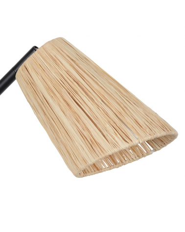 Aplique 10cm de metal y rafia natural trenzada E14 15W