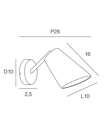 Aplique 10cm de metal y rafia natural trenzada E14 15W
