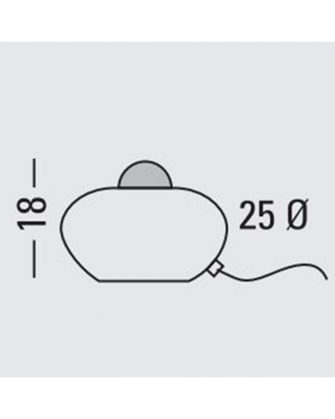 Lámpara de mesa de diseño MODISS 25cm circular de cristal blanca E27 60W