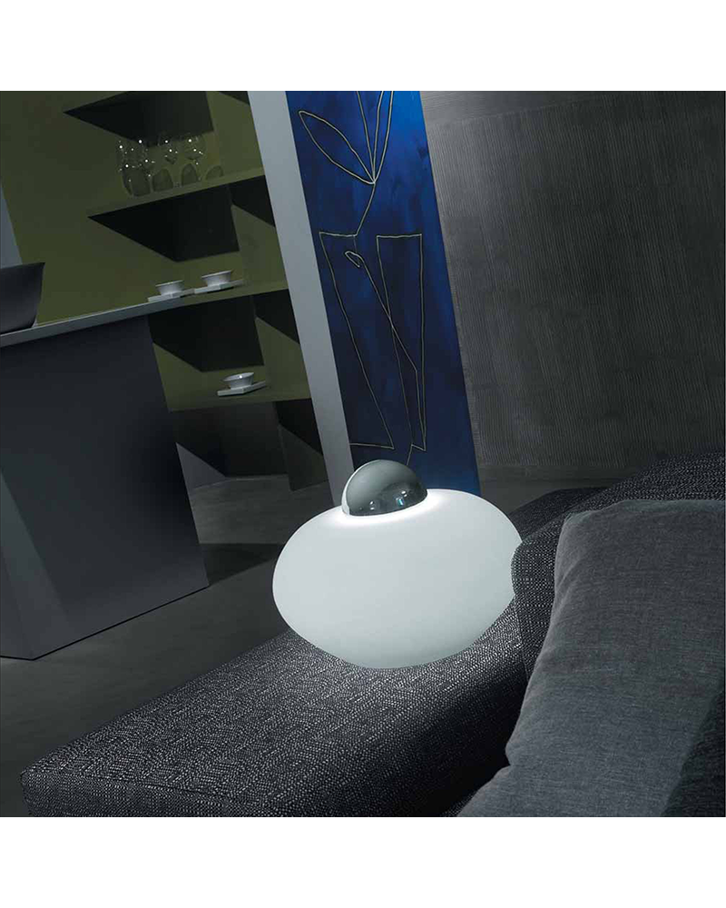 Lámpara de mesa de diseño MODISS 25cm circular de cristal blanca E27 60W