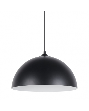 Lámpara de techo 30cm con forma cúpula de metal acabado negro E27 40W