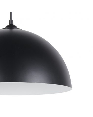 Lámpara de techo 30cm con forma cúpula de metal acabado negro E27 40W