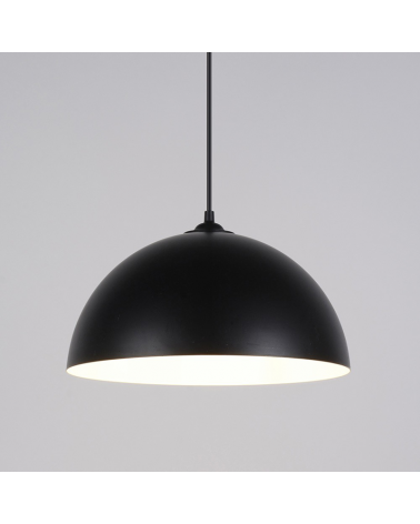 Lámpara de techo 30cm con forma cúpula de metal acabado negro E27 40W