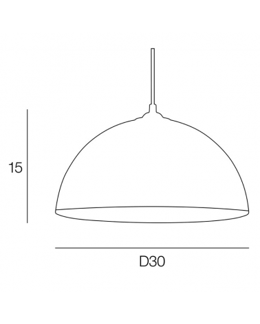 Ceiling lamp 30cm metal dome black finish E27 40W