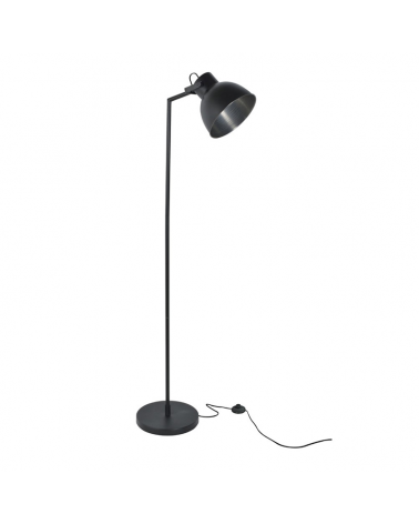 Floor lamp 161cm black metal concrete effect adjustable lampshade 40W E27