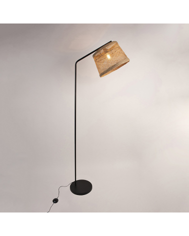 Floor lamp 171cm metal with braided rope lampshade E27 60W