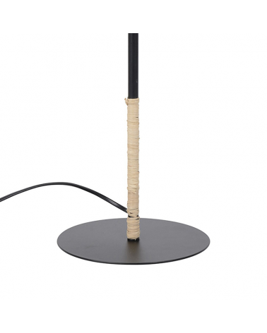 Floor lamp 160cm in metal and braided natural raffia E27 40W