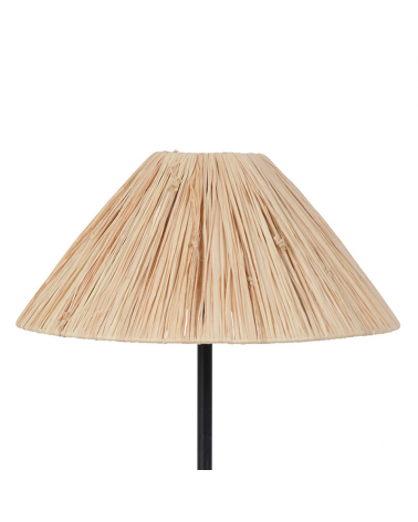 Floor lamp 160cm in metal and braided natural raffia E27 40W