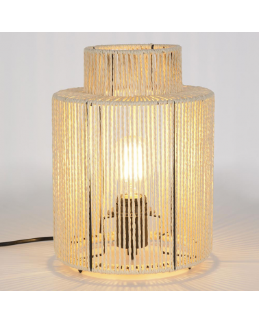 Lámpara de mesa de 28cm estilo boho cuerda papel trenzado 40W E27