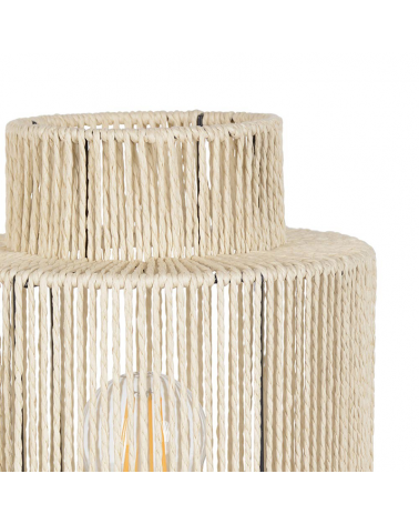 Table lamp 28cm boho style twisted paper rope 40W E27