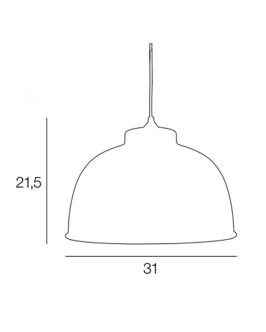 Lámpara de techo 31cm de metal diferentes acabados E27 60W