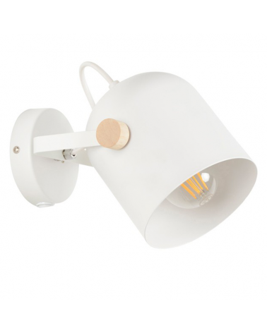 Wall light17cm metal with wood with switch on the base E27 40W