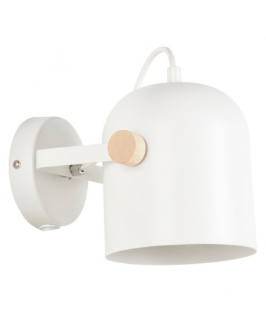 Wall light17cm metal with wood with switch on the base E27 40W