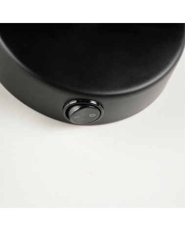 Aplique 17cm de metal con madera con interruptor en la base E27 40W