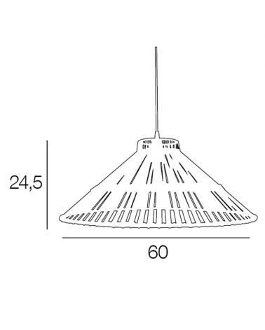 Lámpara de techo 60cm pantalla cónica de bambú acabado marrón E27 100W