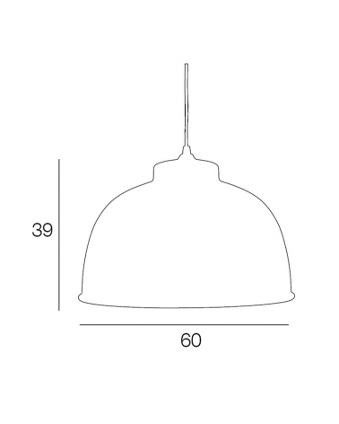 Lámpara de techo 60cm metal interior efecto cemento acabado negro E27 60W