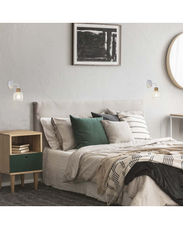 Aplique de pared 15cm pantalla metálica rejilla E14 40W