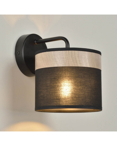 Aplique de pared 15cm pantalla algodón dirección hacia arriba o hacia abajo E14 40W