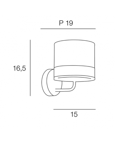Wall light 15cm cotton lampshade direction up or down E14 40W