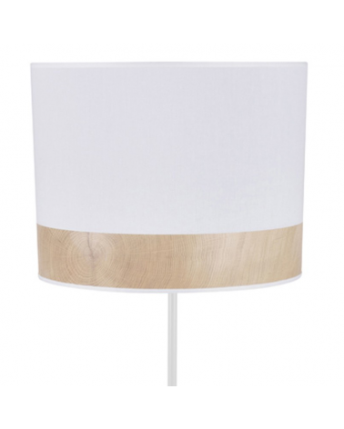 Lámpara de pie 171cm pantalla de algodón decoración madera E27 40W