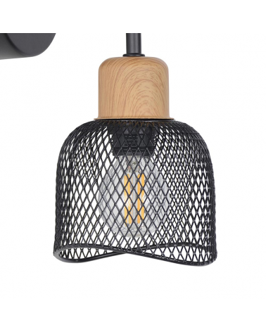 Wall light 15cm metallic screen grid E14 40W