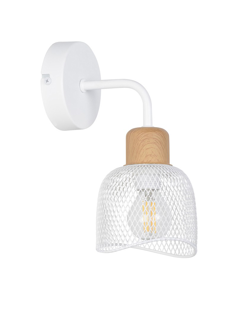 Aplique de pared 15cm pantalla metálica rejilla E14 40W