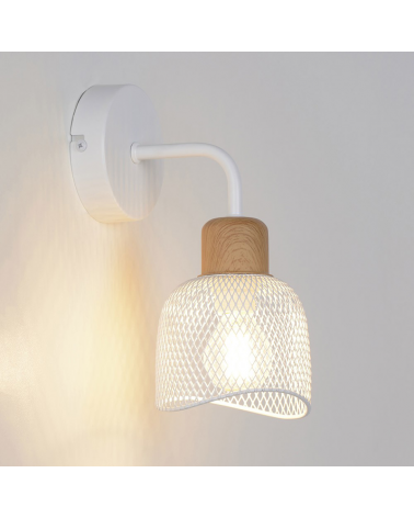 Aplique de pared 15cm pantalla metálica rejilla E14 40W