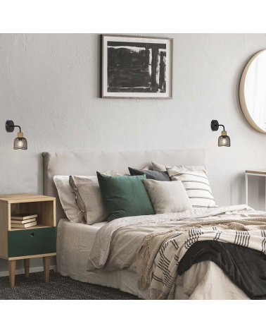 Aplique de pared 15cm pantalla metálica rejilla E14 40W