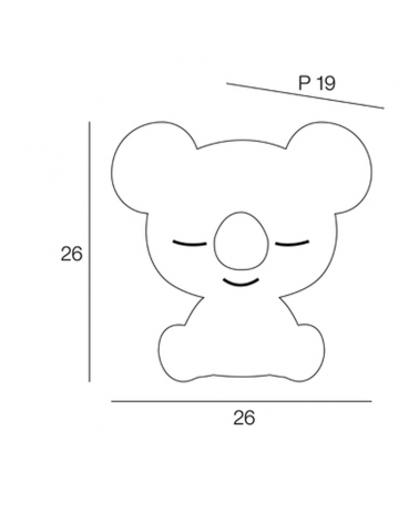 LED table lamp 26cm ABS koala shape touch button 3 intensities