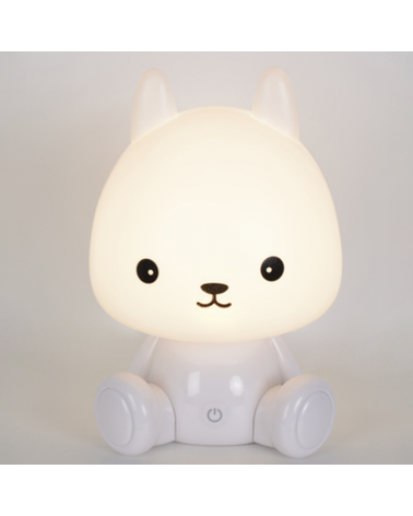 Lámpara de mesa LED 26cm ABS forma de conejo botón táctil 3 intensidades