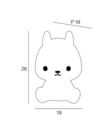 LED table lamp 26cm ABS rabbit shape touch button 3 intensities