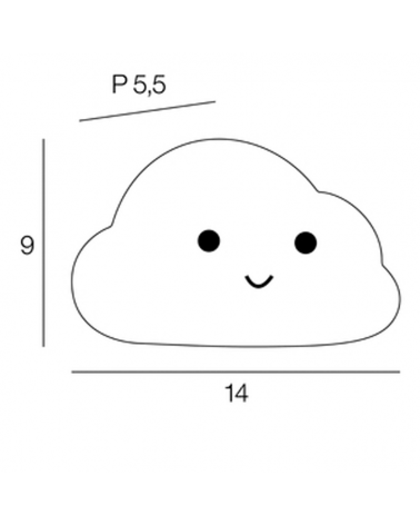 LED Night Lamp Cloud Shape Color Touch Control Rechargeable Battery