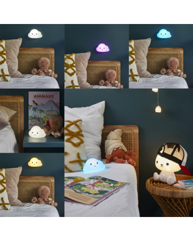 LED Night Lamp Cloud Shape Color Touch Control Rechargeable Battery