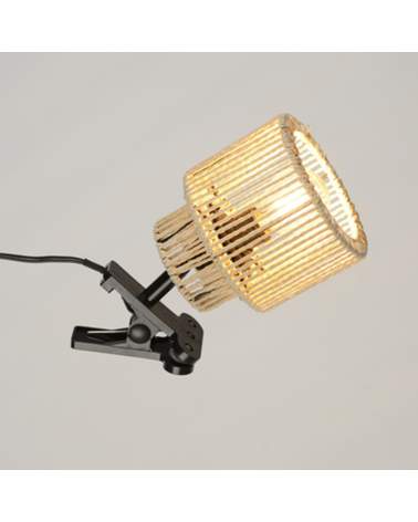 E14 40W twisted paper cord lampshade clamp spotlight